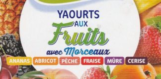 yaourts avec fruits